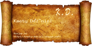 Kmety Dániel névjegykártya
