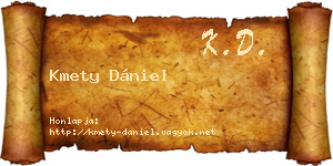 Kmety Dániel névjegykártya
